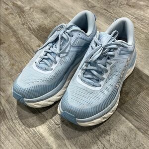 HOKA bondi 7 shoes Women's Light Blue Athletic Shoes cushioned walking size 11